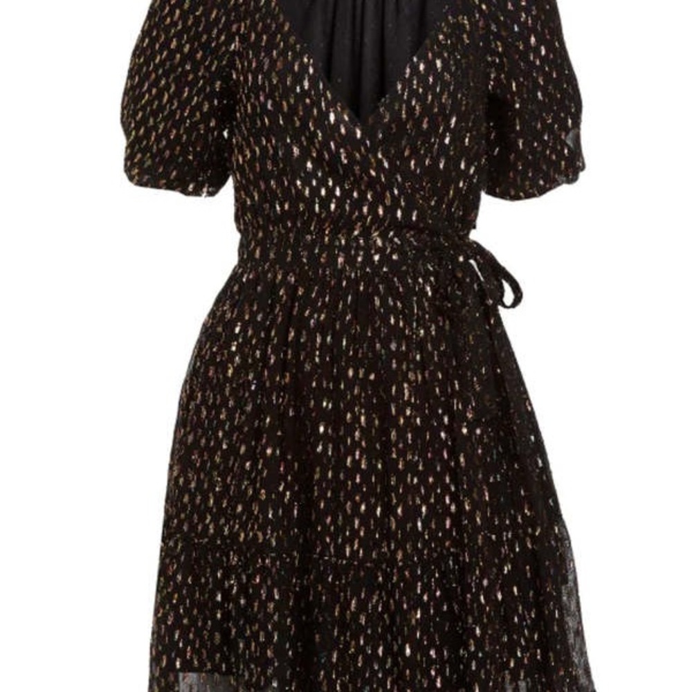 Love the Label Ana Elegant Black and Gold Women's mini Dress Black Multi